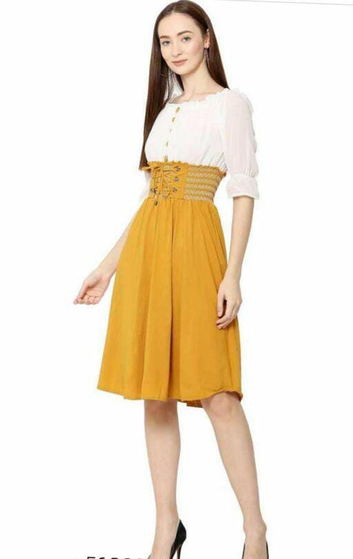 PAVONINE Mustard Color Kansai Midi For Girls