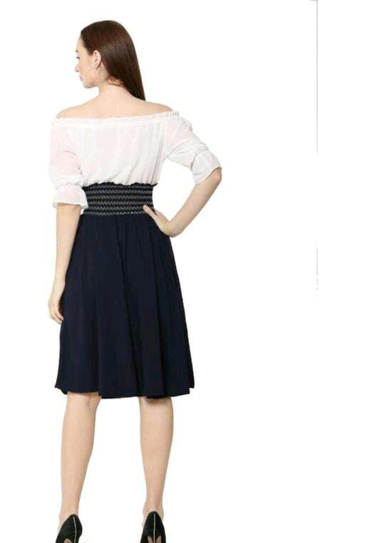 PAVONINE Navy Blue Color Kansai Midi For Girls