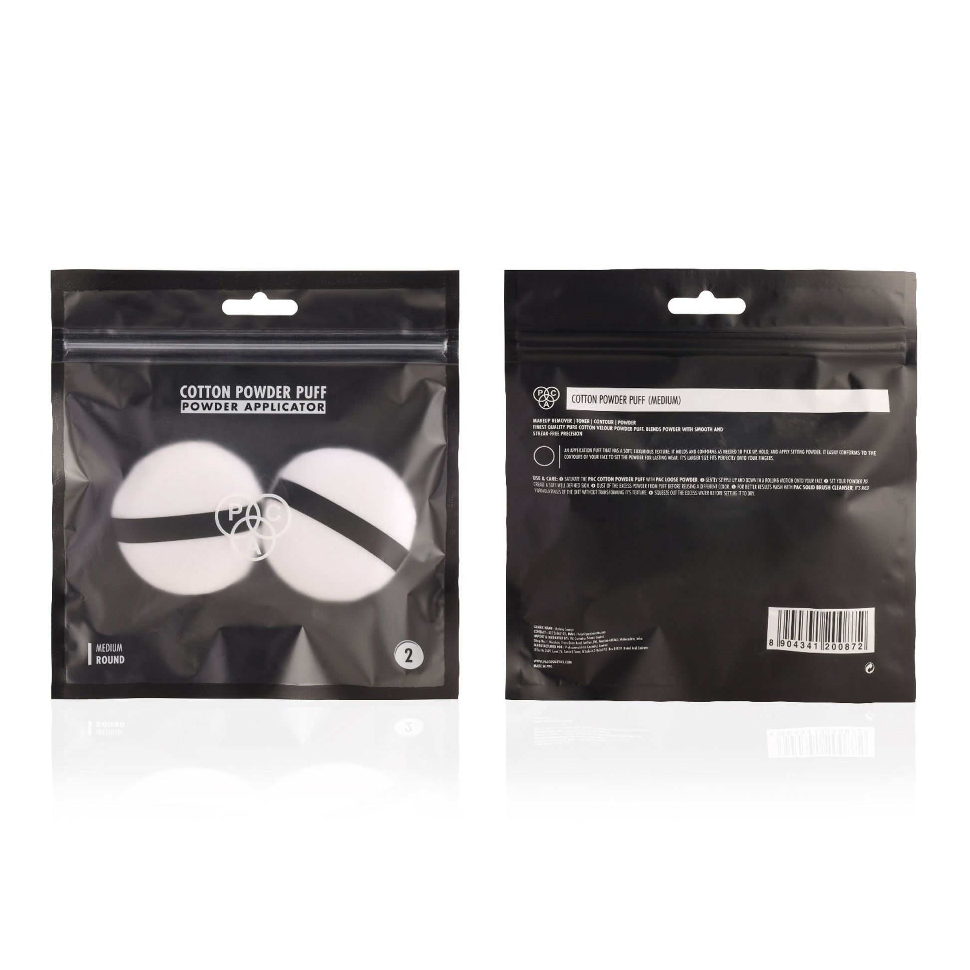 PAC Studio Medium Cotton Round Puff - White 2 Pc