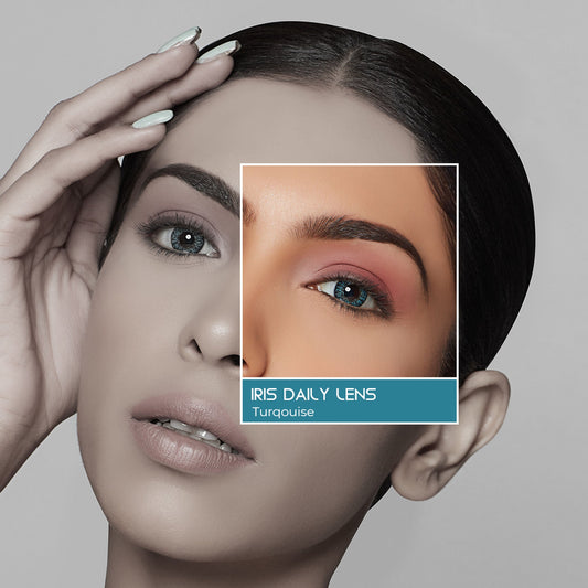 PAC Studio IRIS Premium Contact Lenses Turquoise - Comfortable Natural Looking, 1 Day Wear, Non-Irritating