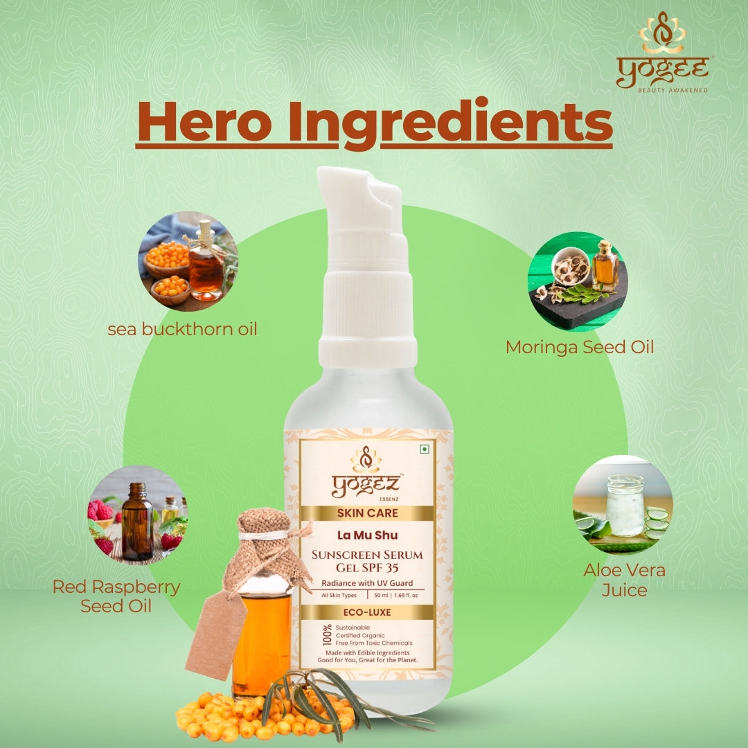 Yogez La Mu Shu Sunscreen Serum SPF 35  Grab2Buy Yogez Grab2Buy