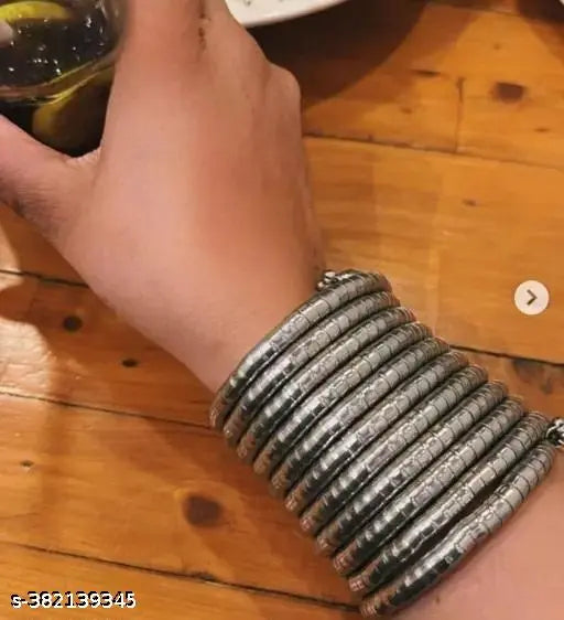 Tehzeeb Creations Women's Silver Viral Spiral Bangle For Girl And Women | Grab2Buy
