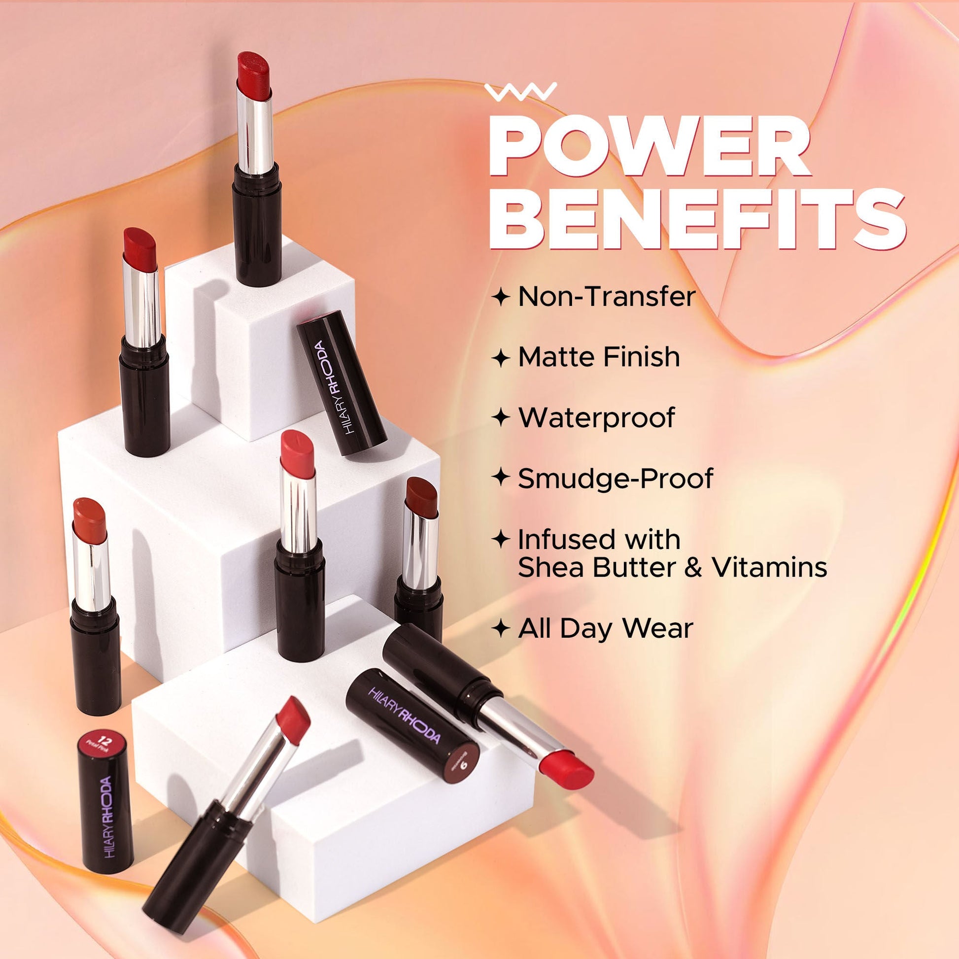 Hilary Rhoda Power Stay Non Transfer Lipstick - Hazelnut 08