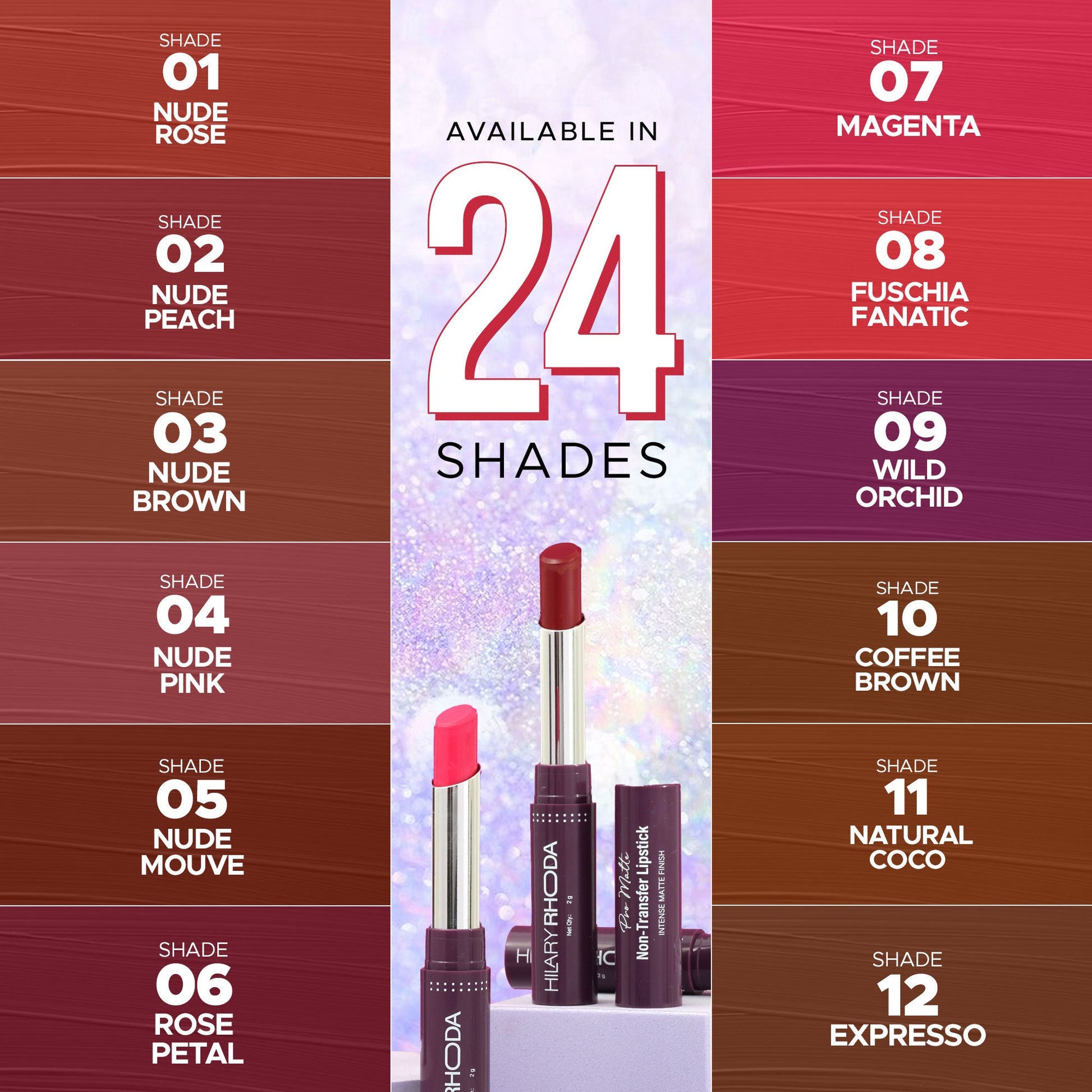 Hilary Rhoda Pro Matte Non-Transfer Waterproof Lipstick - Nude Brown 03