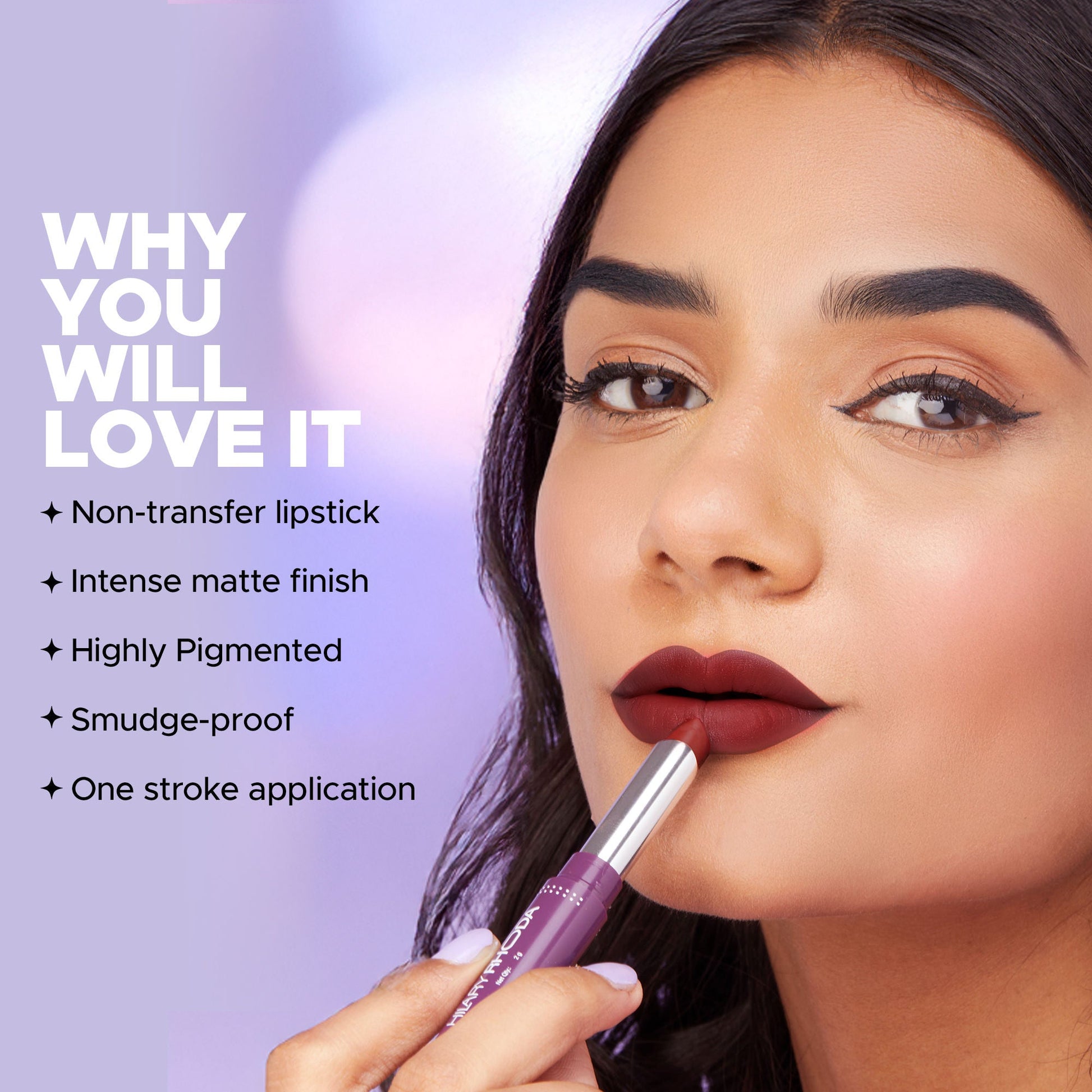 Hilary Rhoda Pro Matte Non-Transfer Waterproof Lipstick - Nude Pink 04