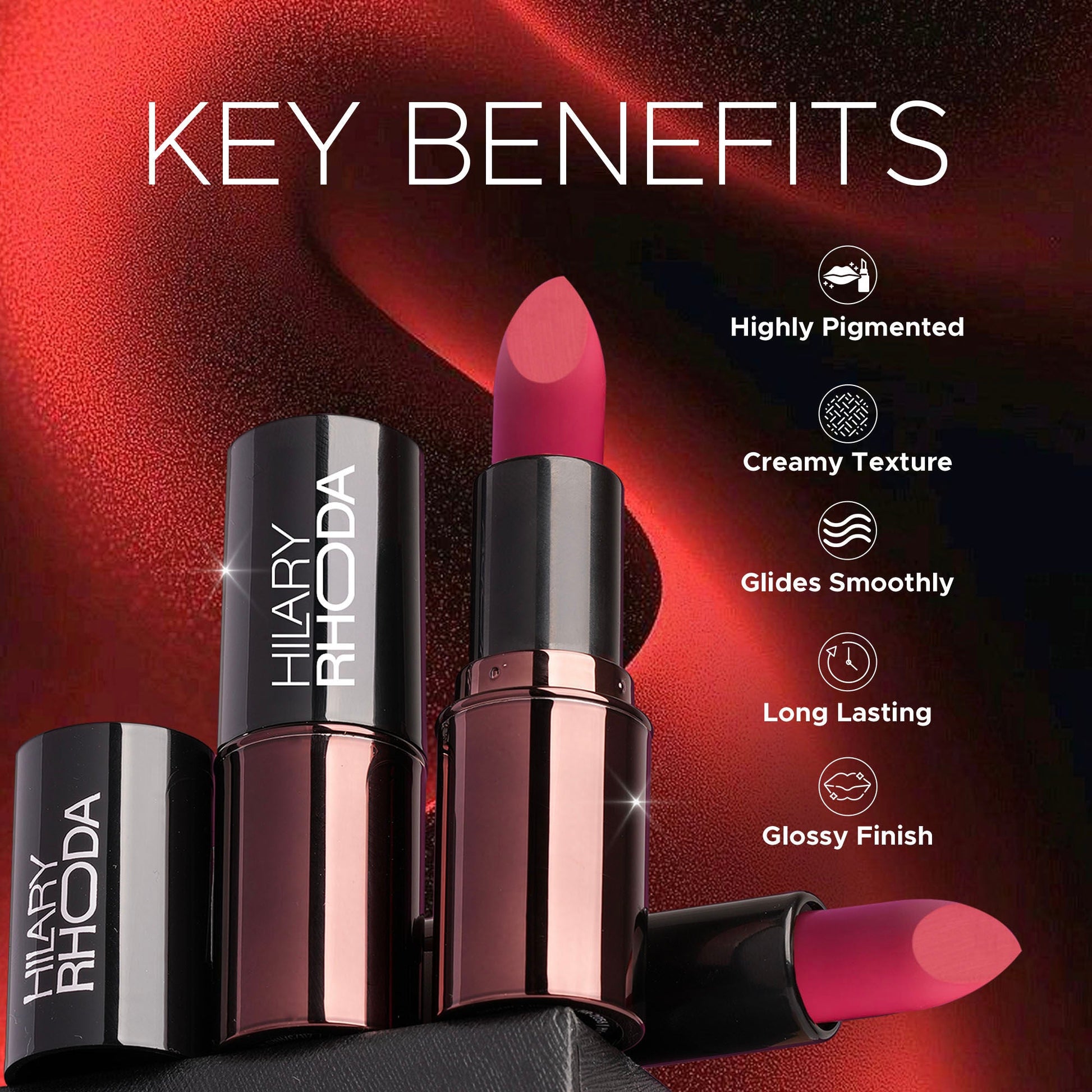 Hilary Rhoda Creamy Touch Lipstick - Red Sugar 10