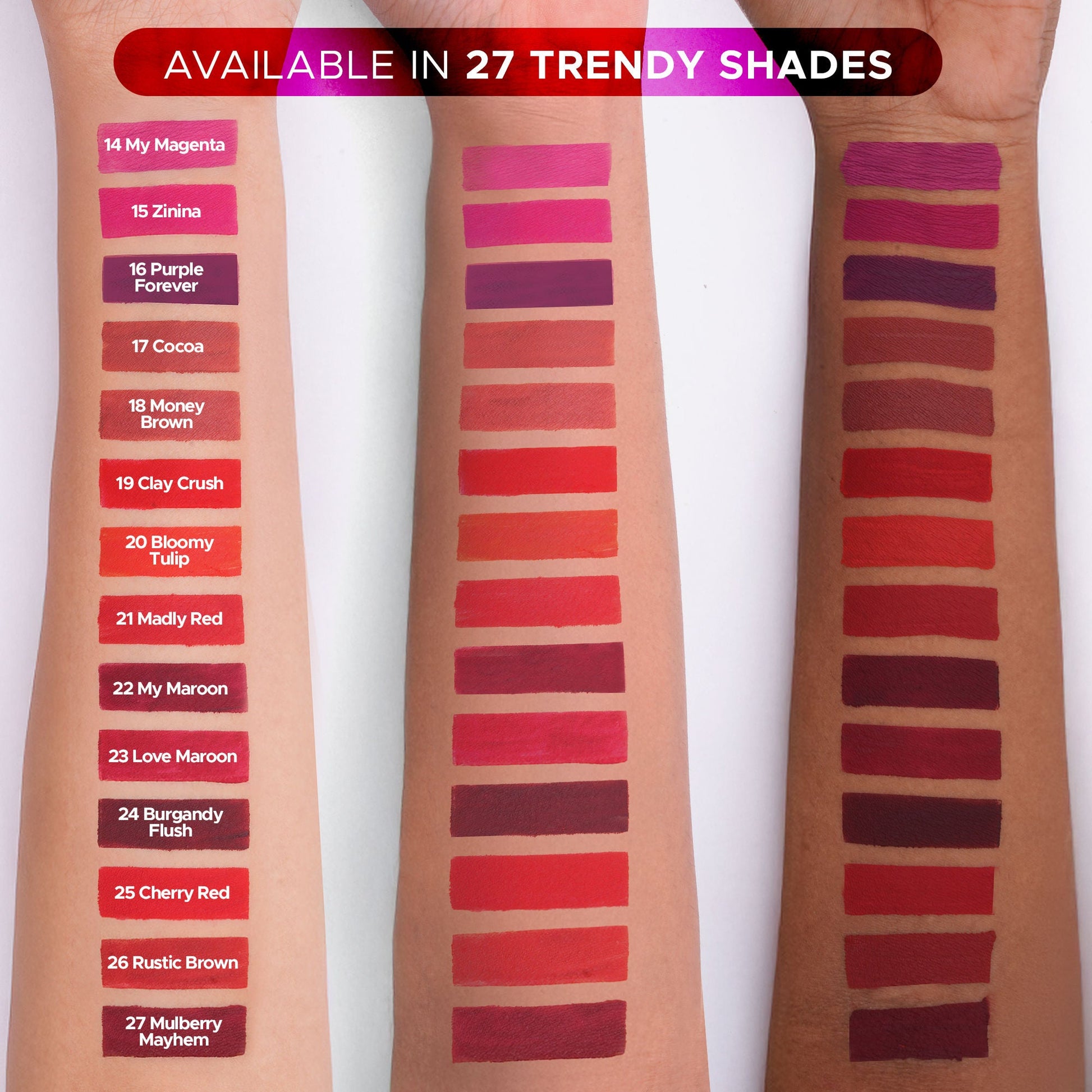Hilary Rhoda Matte Love Non Transfer Liquid Lipstick - My Magenta 14