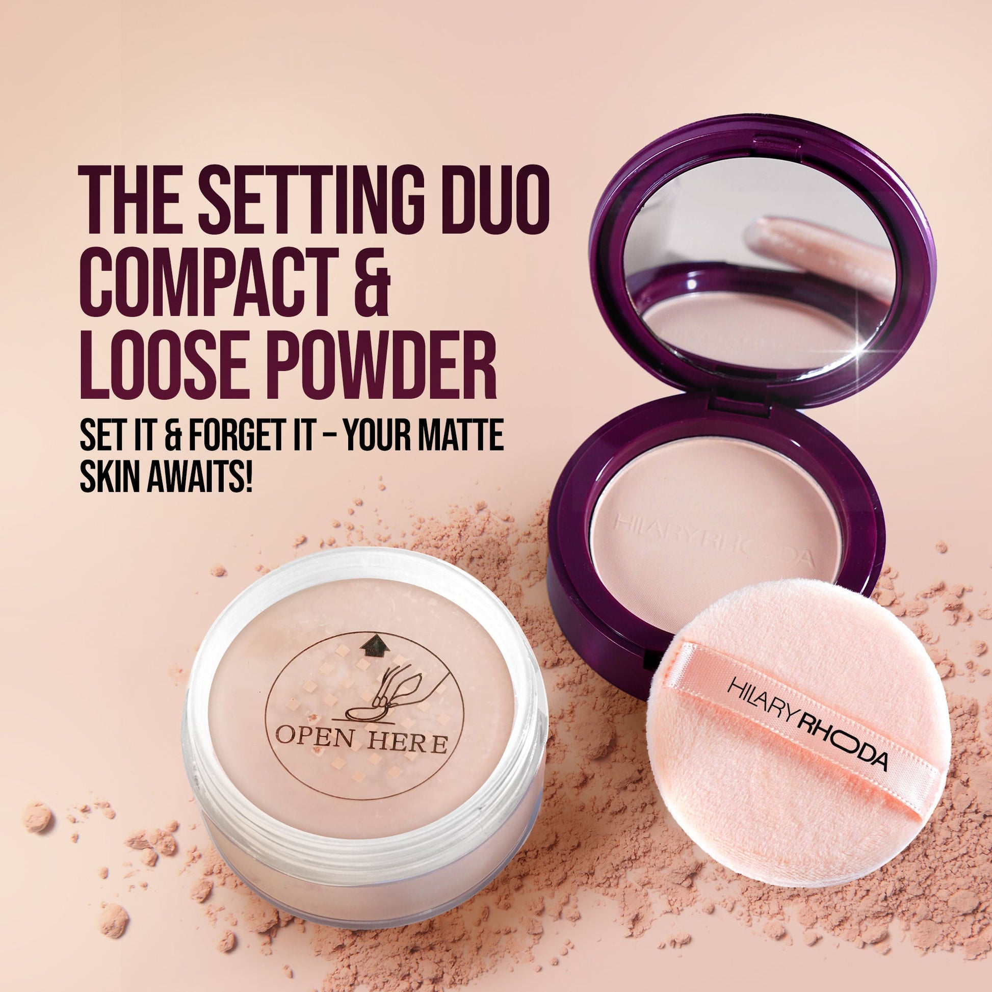 Hilary Rhoda The Setting Duo Matte Compact Powder - Natural 02