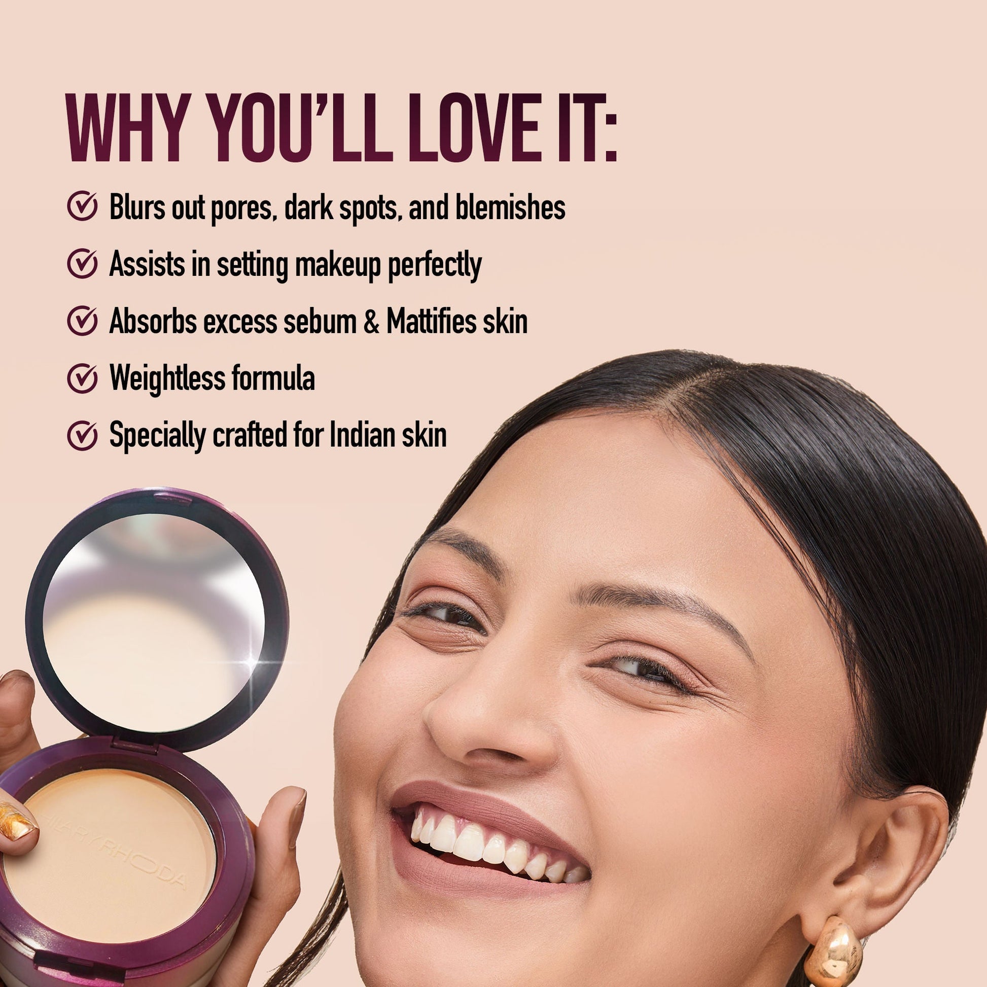 Hilary Rhoda The Setting Duo Matte Compact Powder - Natural 02
