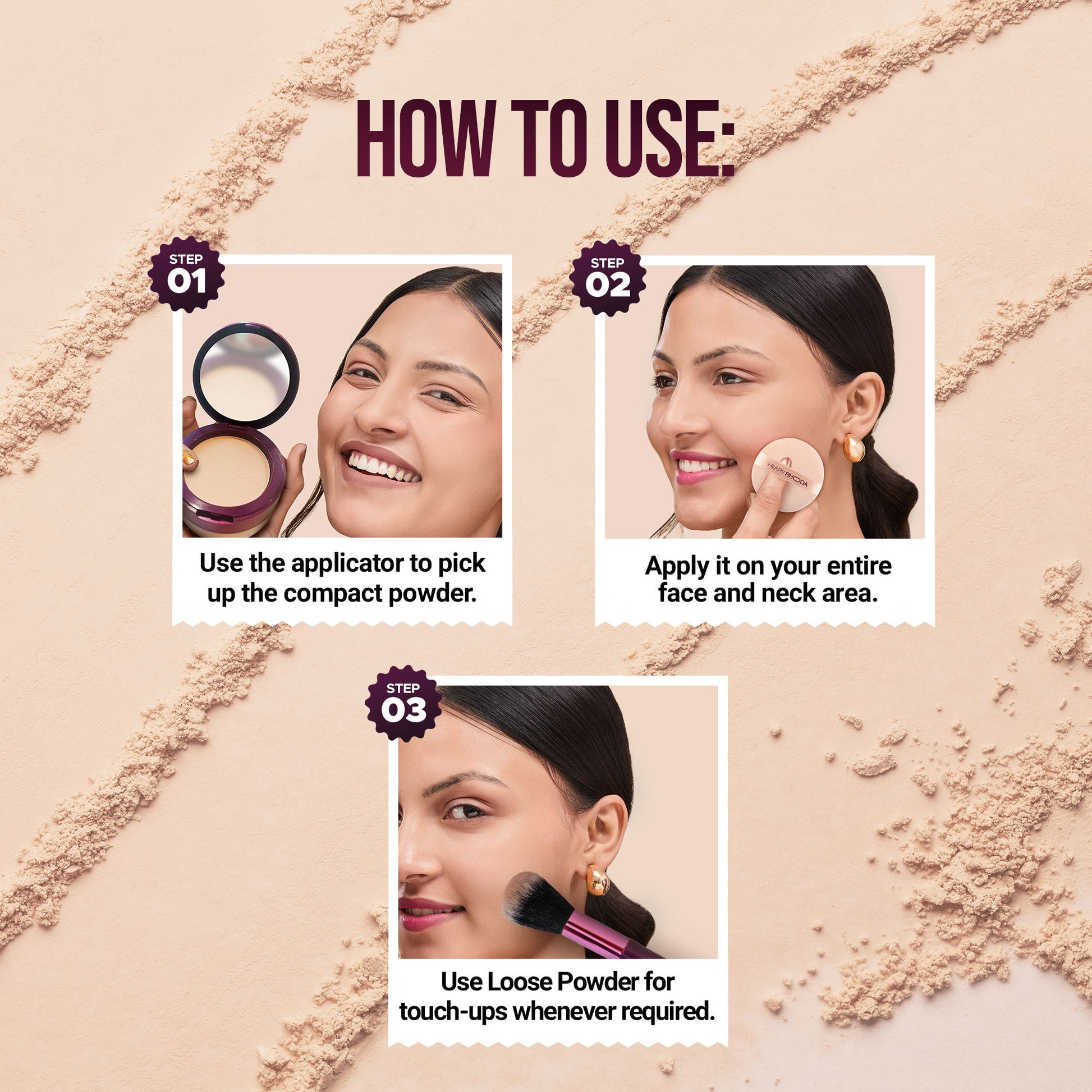 Hilary Rhoda The Setting Duo Matte Compact Powder - Sand 04