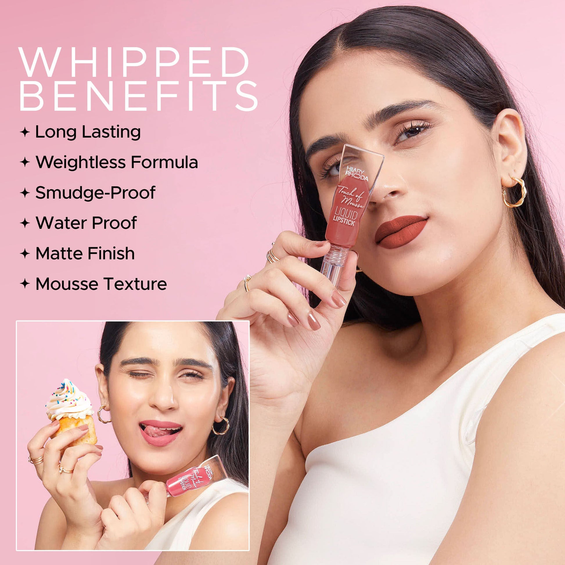 Hilary Rhoda Touch Of Mousse Waterproof Lipstick - Warm Mauve 04