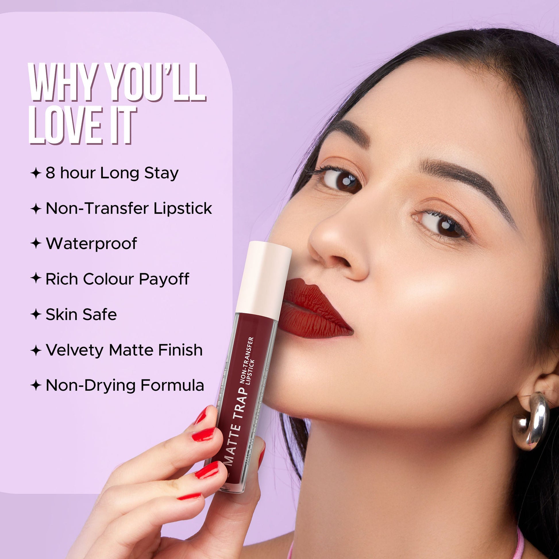 Hilary Rhoda Matte Trap Liquid Lipstick - Ruby Red 26