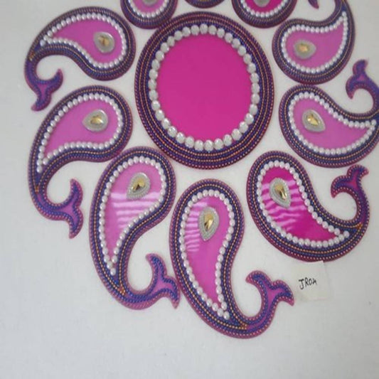 Kundan HandiKrafts Acrylic Light Pink Colour Jumbo Rangoli - Grab2buy