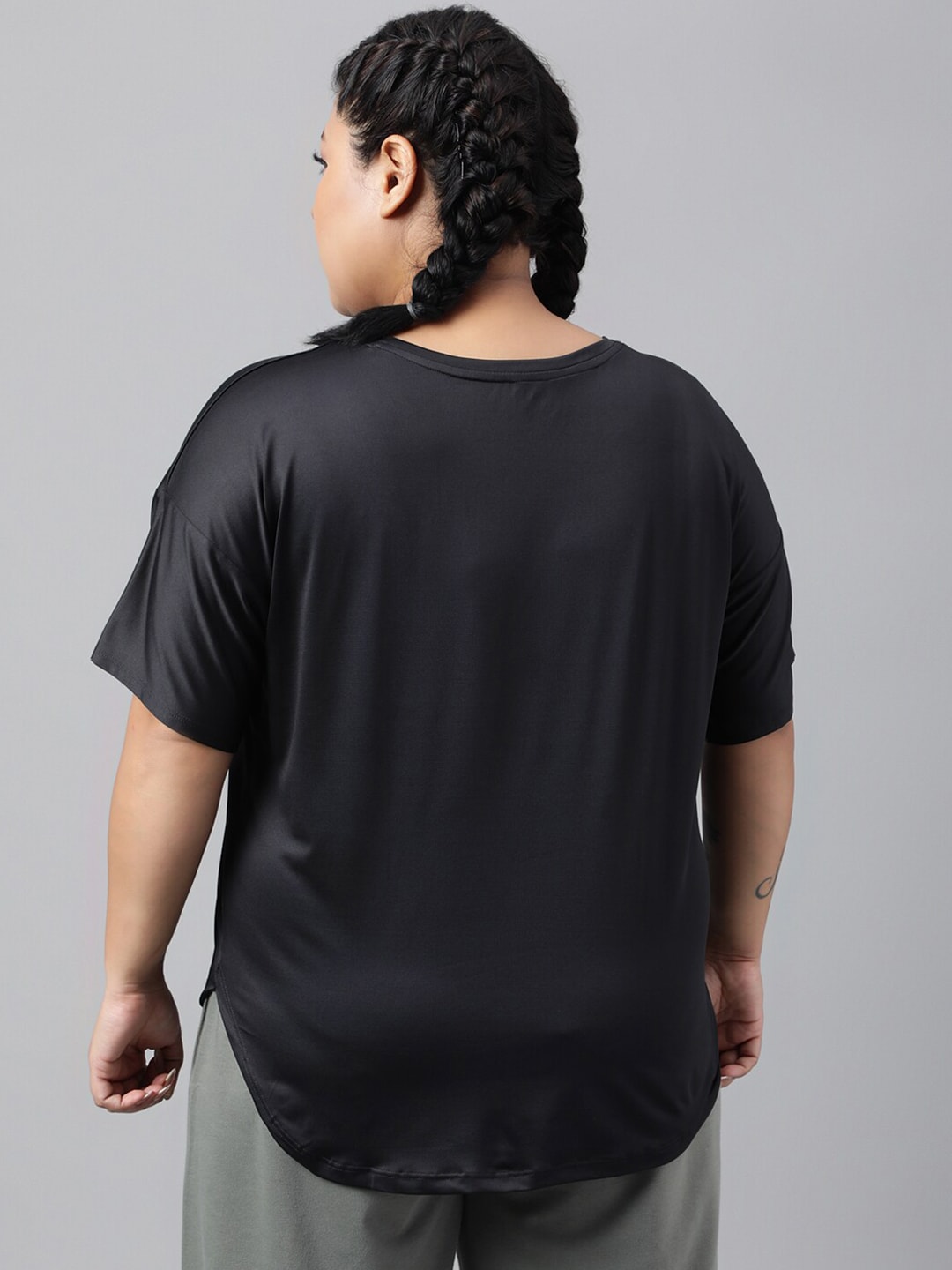 MKH Plus Size Drop Shoulder Sleeves Dri FIT Relaxed Fit Sports T-shirt 