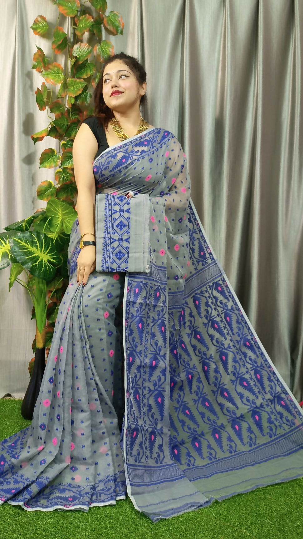 Exclusive Collection Grey Beautiful Jamdani Collection Grab2Buy 
