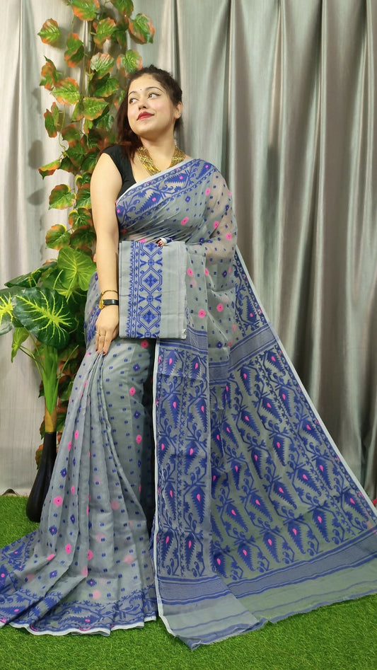 Exclusive Collection Grey Beautiful Jamdani Collection Grab2Buy 
