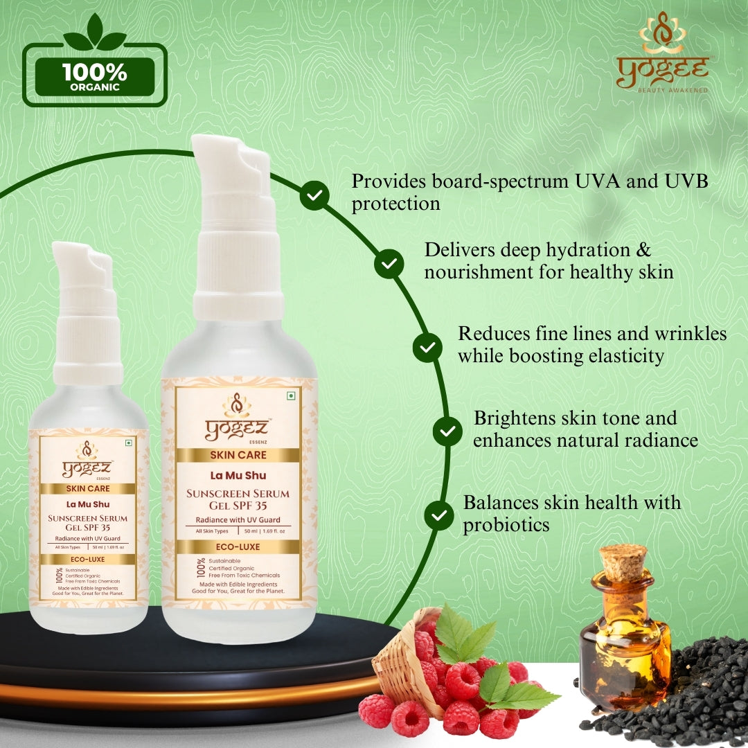 Yogez La Mu Shu Sunscreen Serum SPF 35  Grab2Buy Yogez Grab2Buy