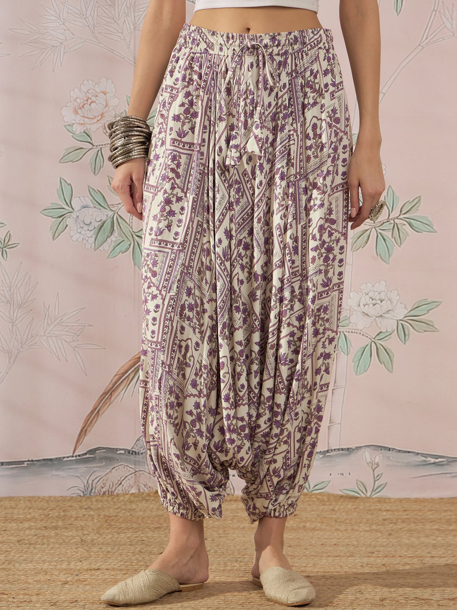 InWeave Mauve Ethnic Window Harem Pant 