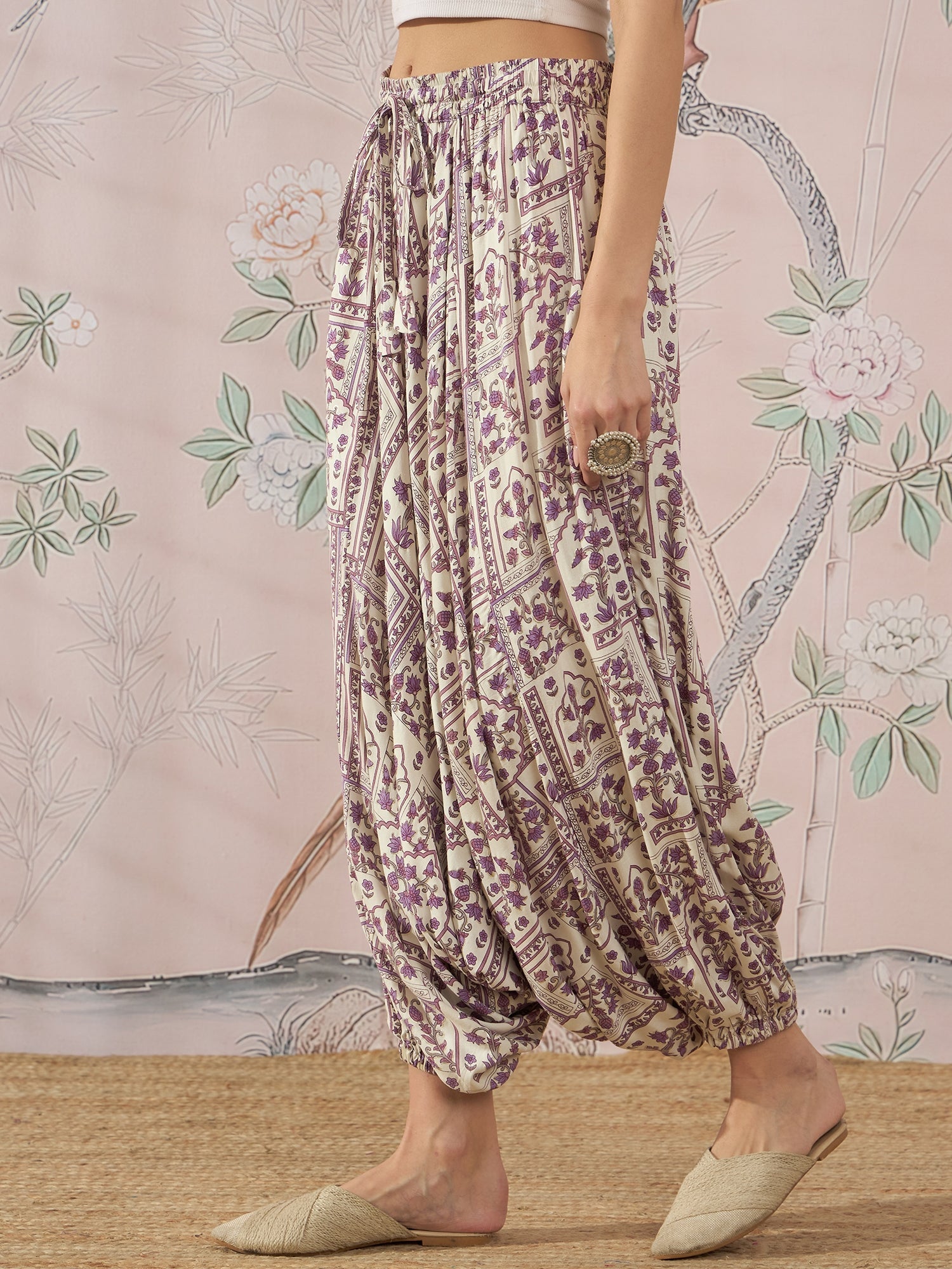 InWeave Mauve Ethnic Window Harem Pant 