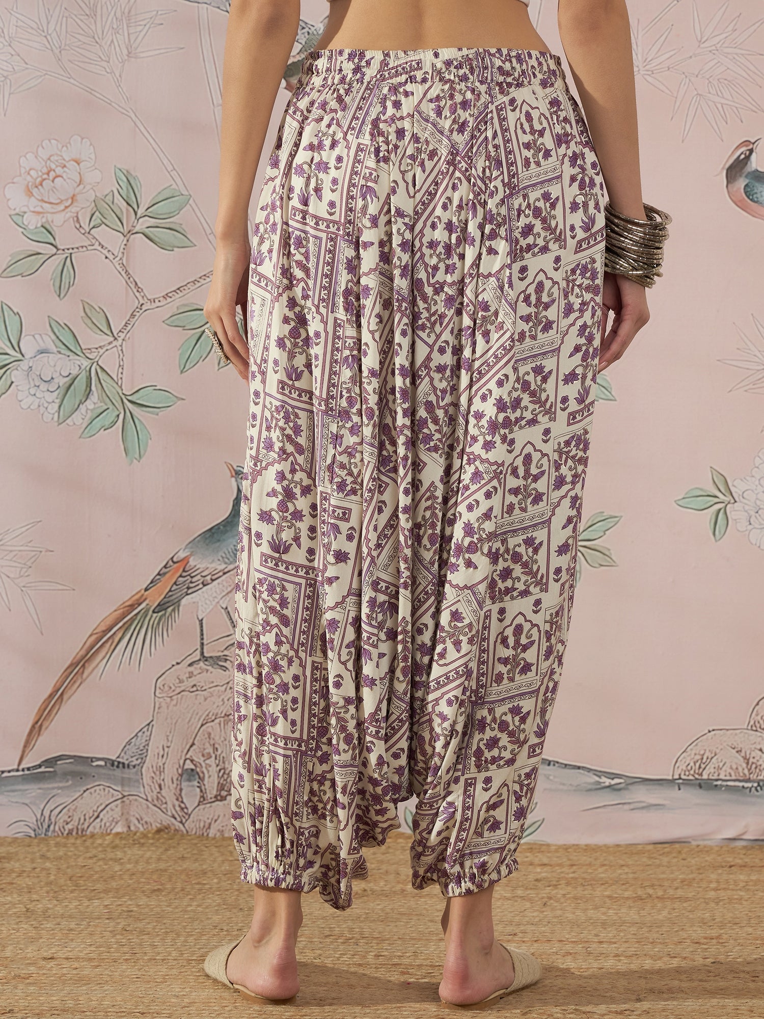 InWeave Mauve Ethnic Window Harem Pant 