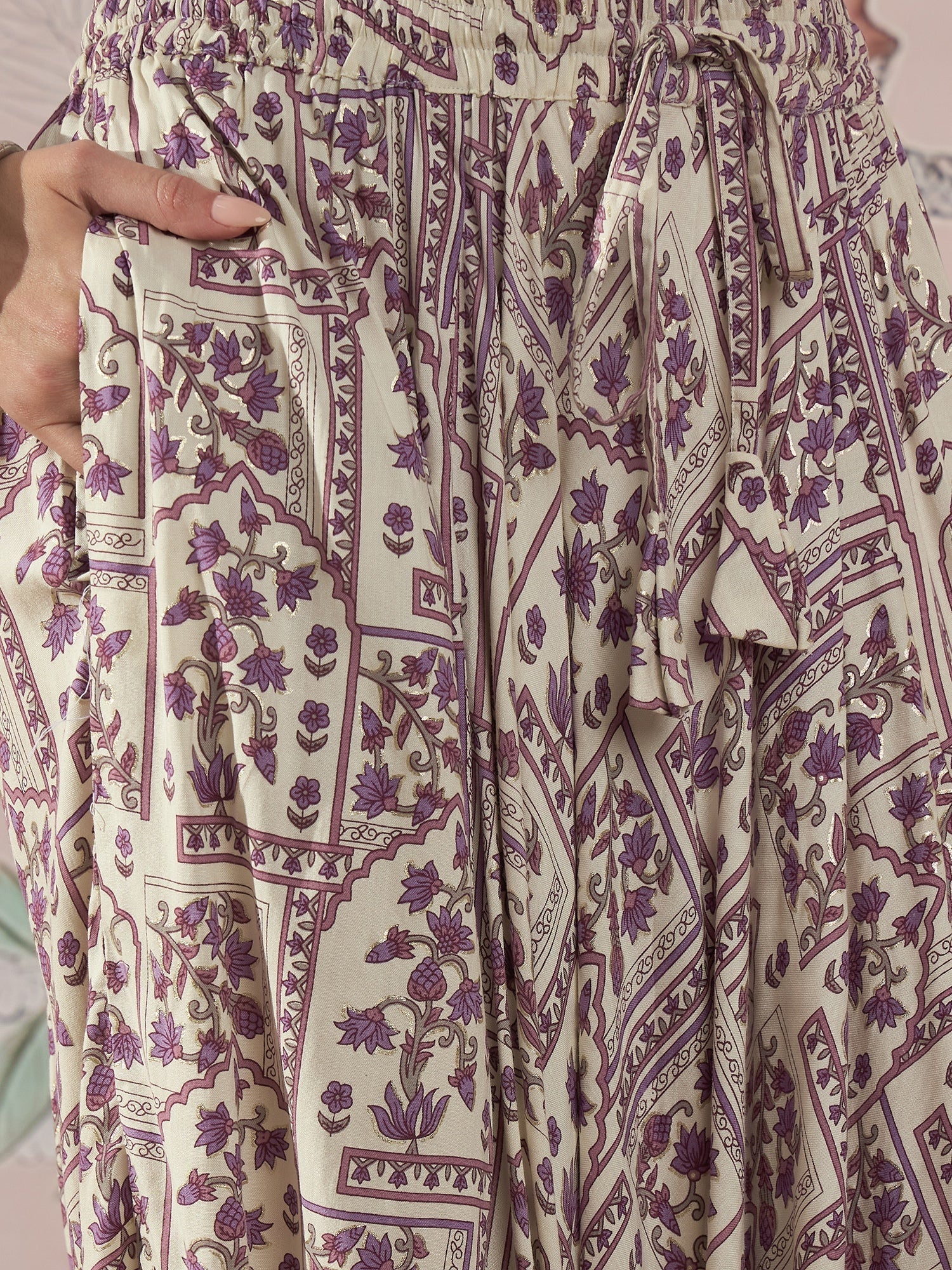 InWeave Mauve Ethnic Window Harem Pant 