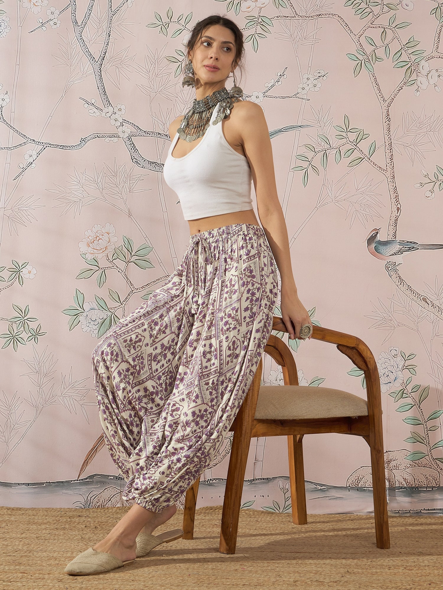 InWeave Mauve Ethnic Window Harem Pant 