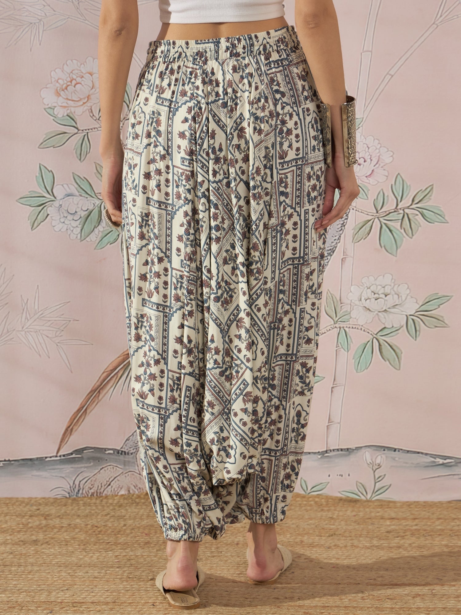 InWeave Cadet Blue Ethnic Window Harem Pant 