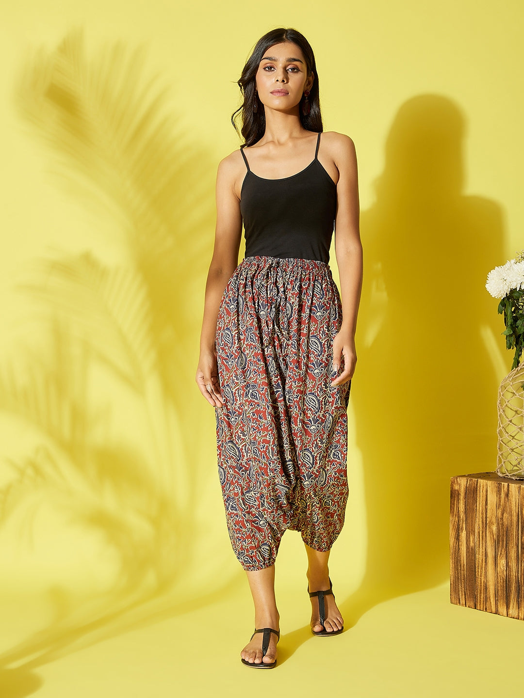 InWeave Maroon Kalamkari Harem Pant 