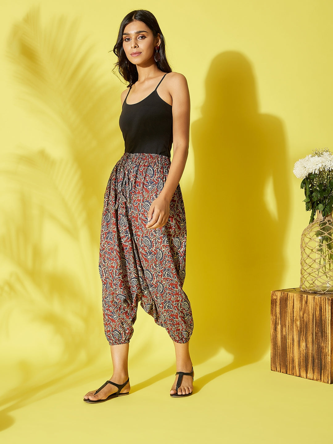 InWeave Maroon Kalamkari Harem Pant 