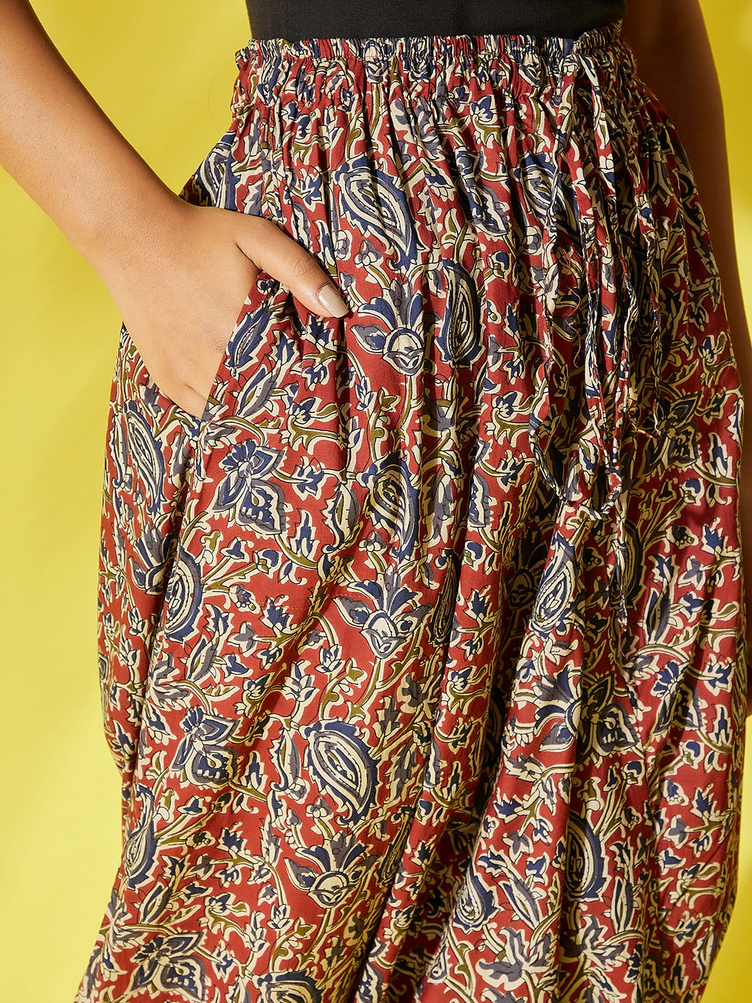 InWeave Maroon Kalamkari Harem Pant 