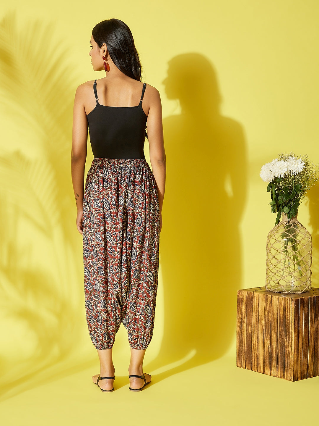 InWeave Maroon Kalamkari Harem Pant 