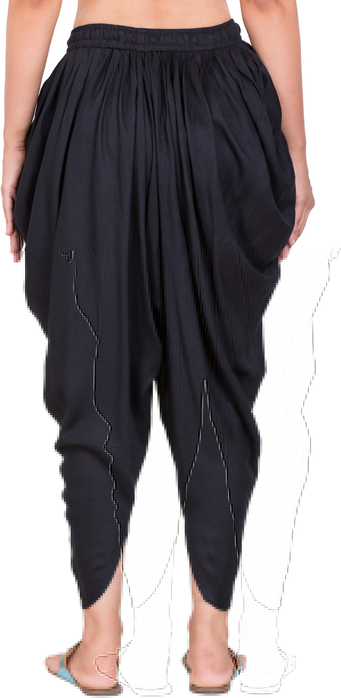 PAVONINE Black Color Solid Beetel Rayon Fabric Patiala For Women & Girls