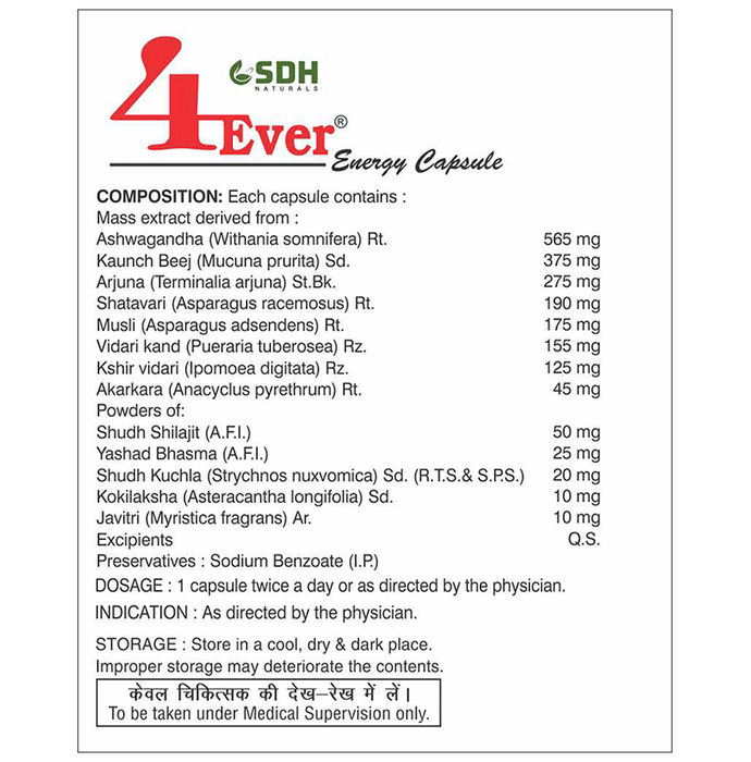 SDH Naturals 4Ever Energy Capsules 