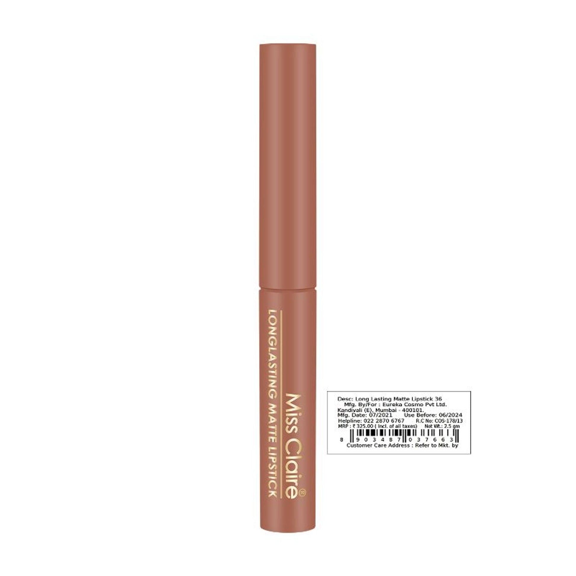 Miss Claire Long Lasting Matte Lipstick - Nude Brown 36
