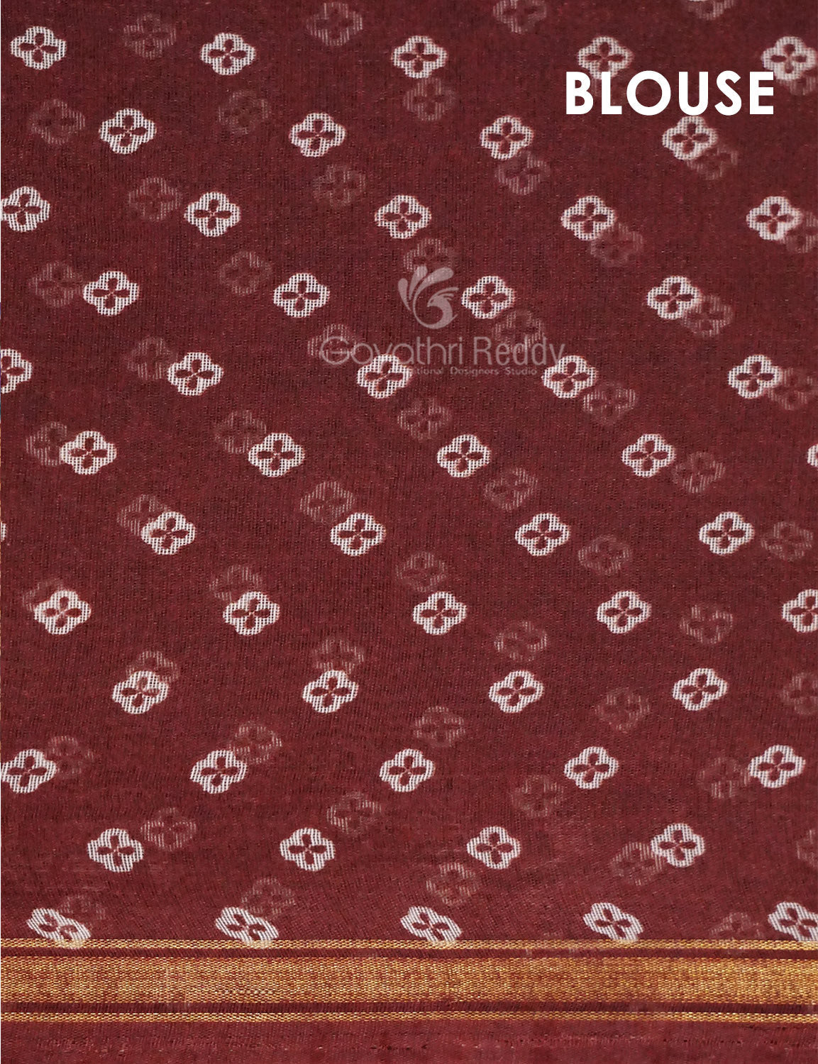 Shades of Maroon Colour Floral Design Semi Chanderi Grab2Buy By Gayathri Reddy Designer Studio 