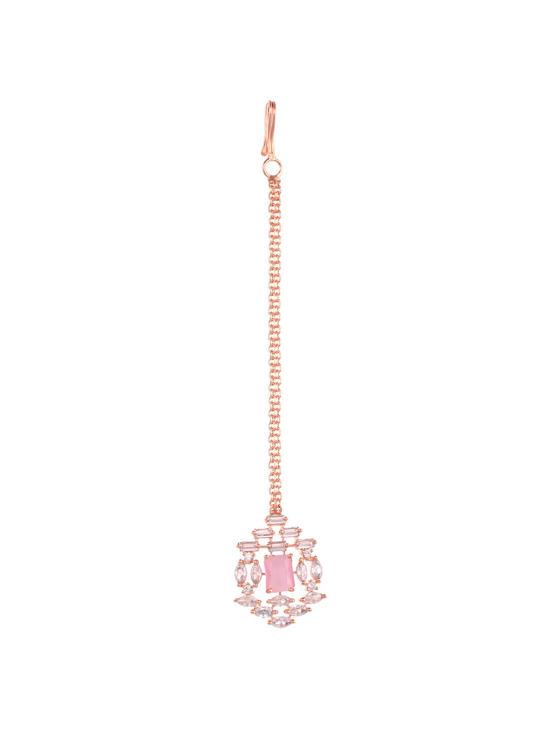 Saraf RS Jewellery Rose Gold-Plated & Pink AD Studded Handcrafted Jewellery Set - Grab2buy