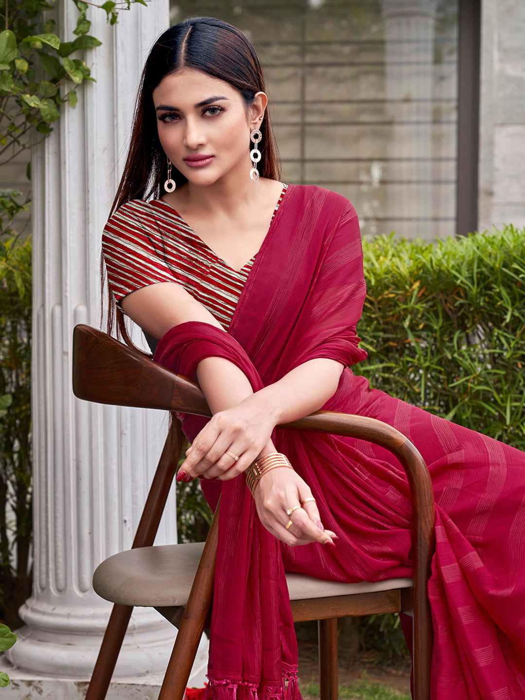 Tikhi Imli Striped Satin Ready to Wear Grab2Buy 