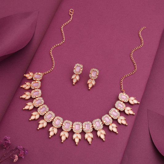 Tehzeeb Creationss Lavender Colour Choker With Stud