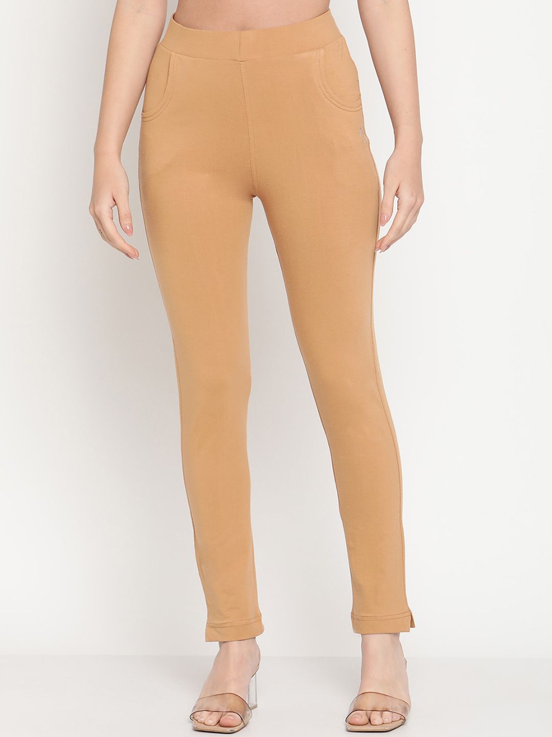 TAG 7 Pack of 2 Beige & Mustard Yellow Ankle-Length Leggings