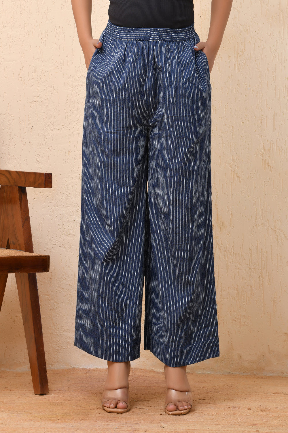 Vaasva Women Royal Blue Palazzo Pants 