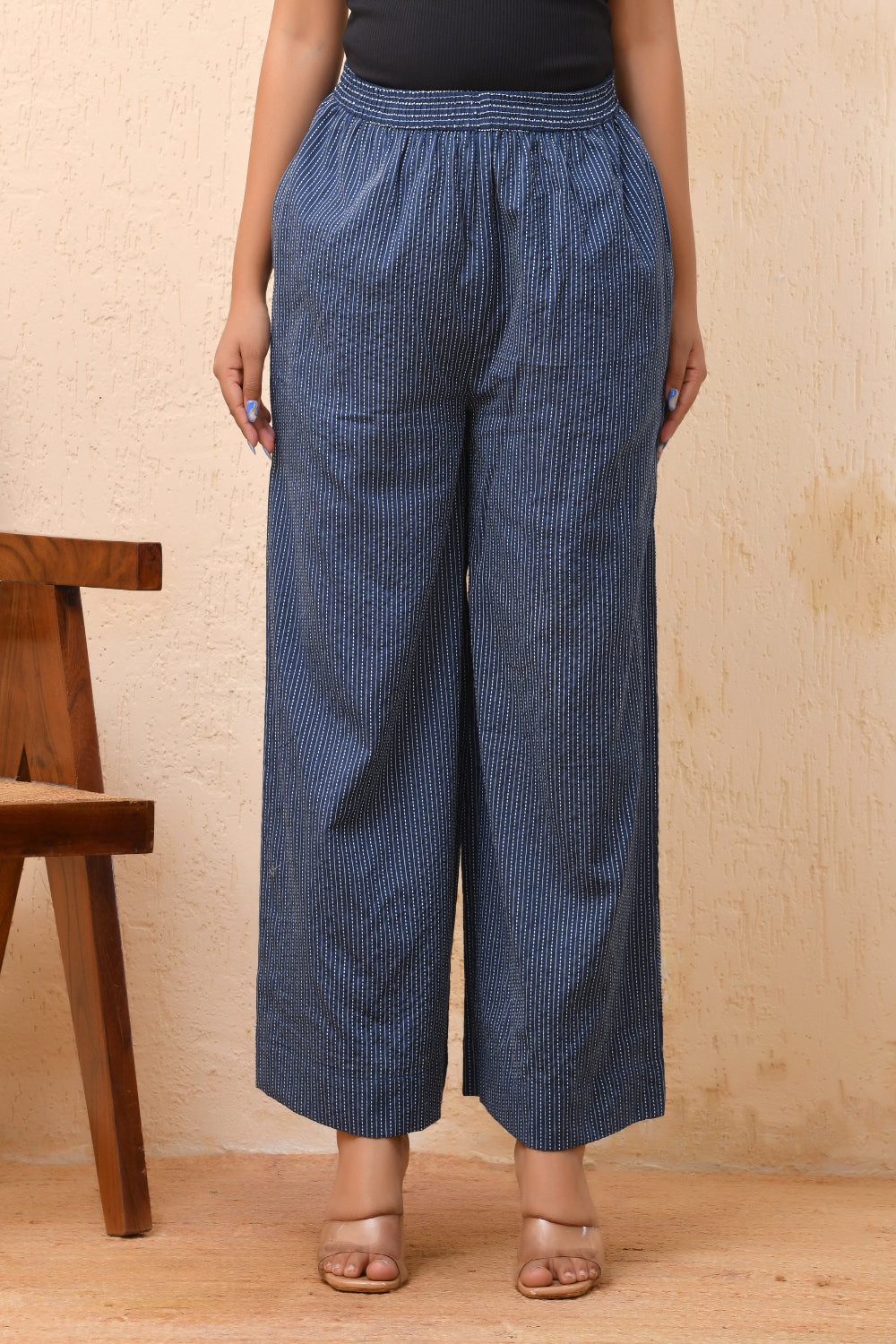 Vaasva Women Royal Blue Palazzo Pants 