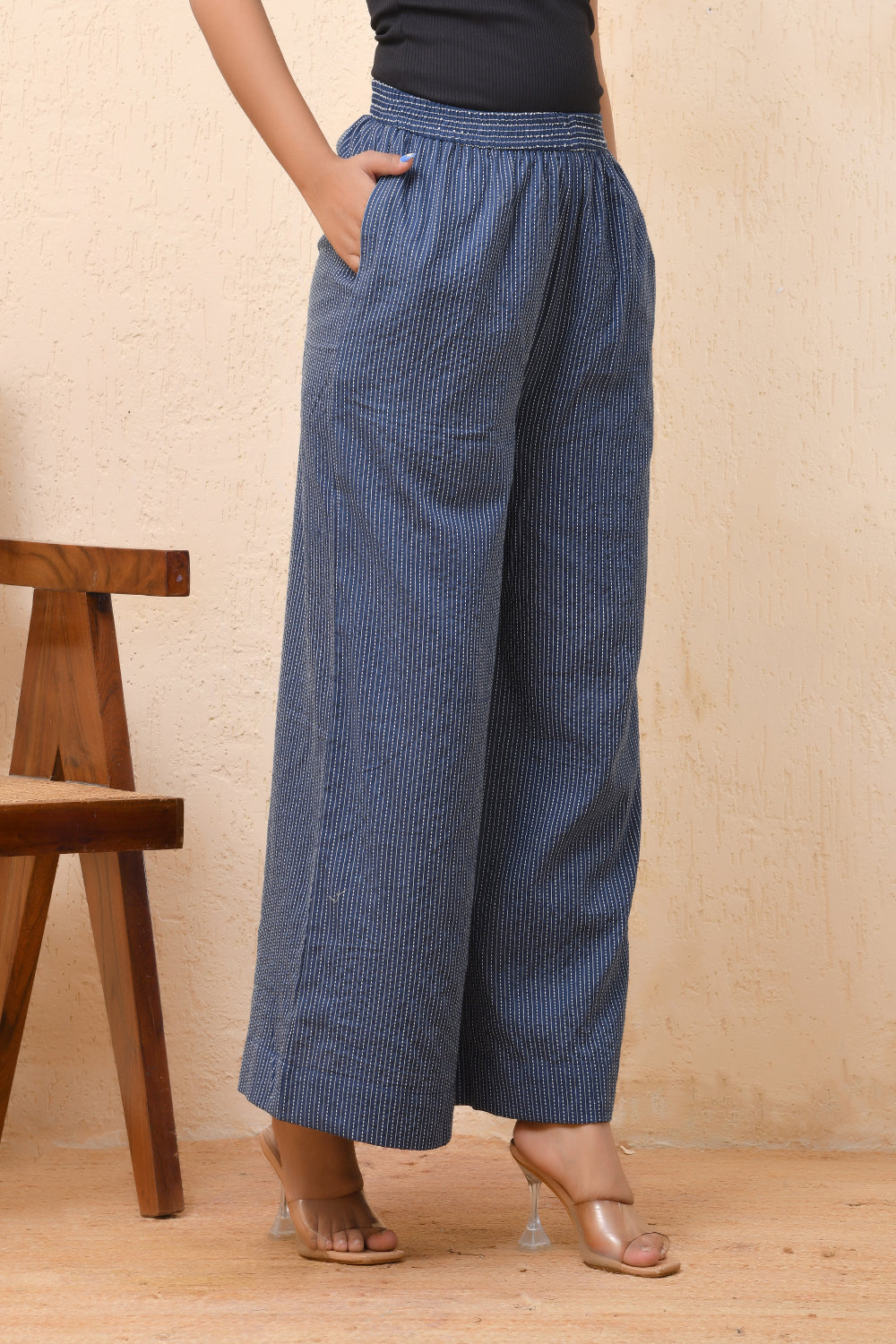 Vaasva Women Royal Blue Palazzo Pants 