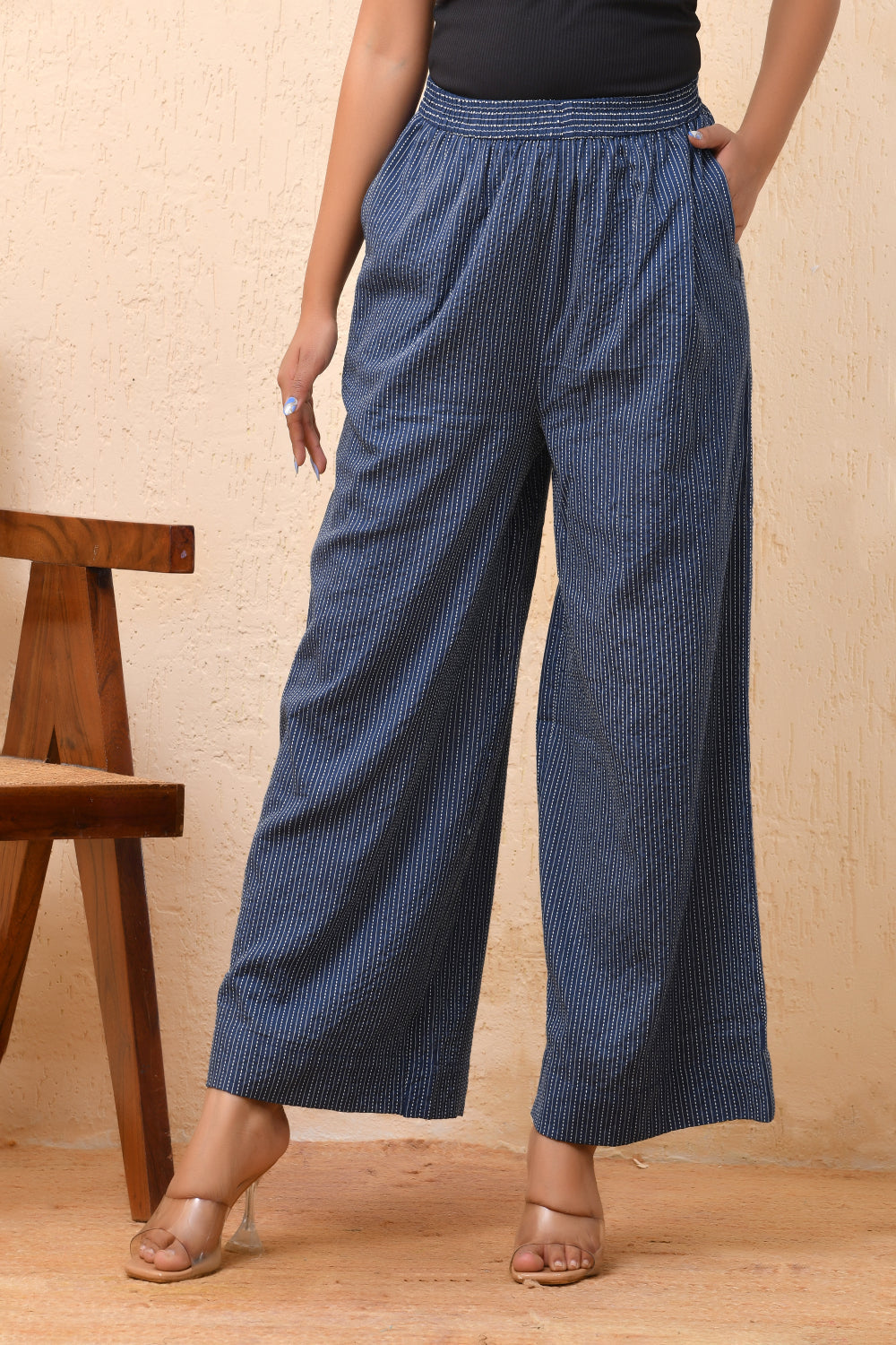 Vaasva Women Royal Blue Palazzo Pants 