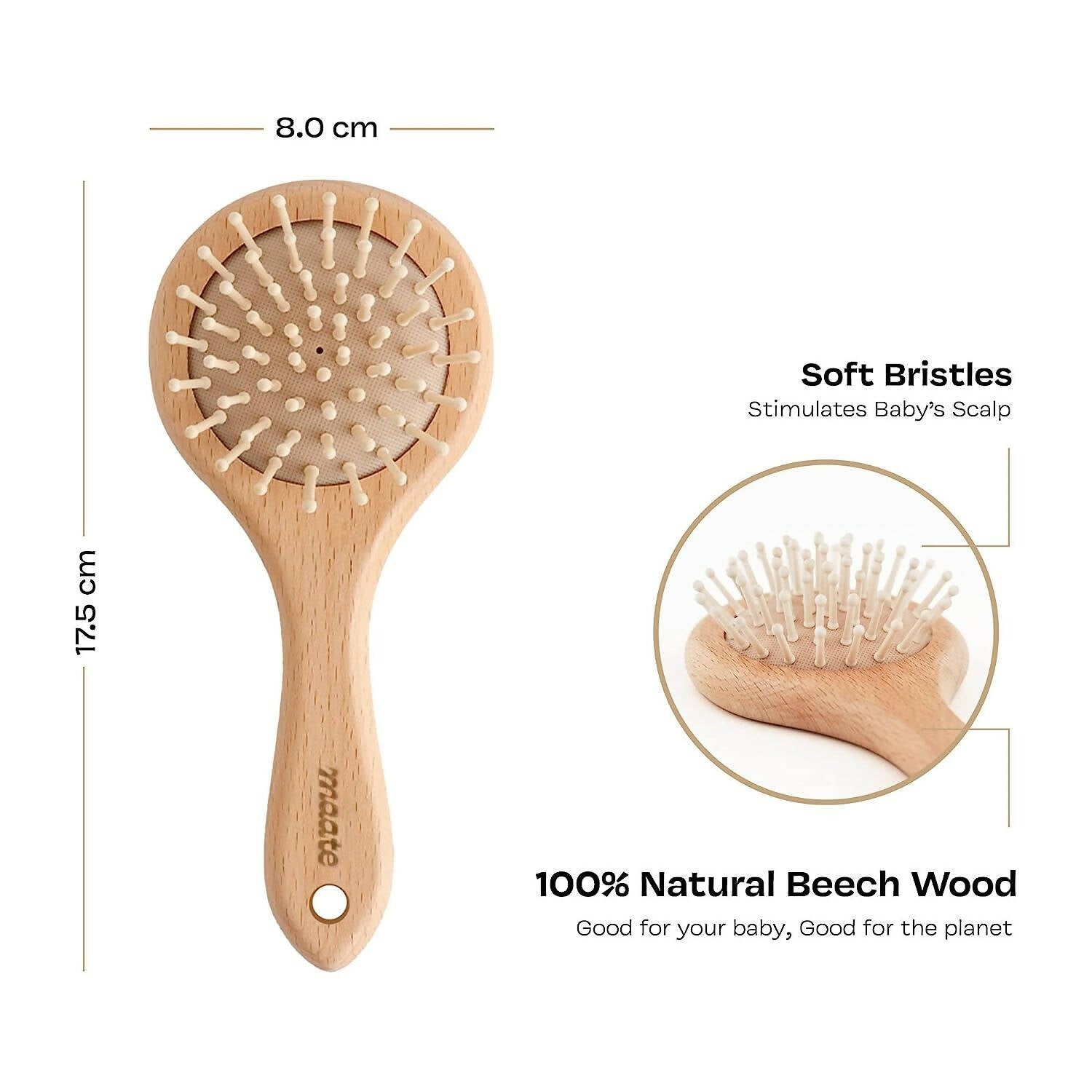 Maate Baby Wooden Comb Gift Box | Baby Wooden Hair Brush 