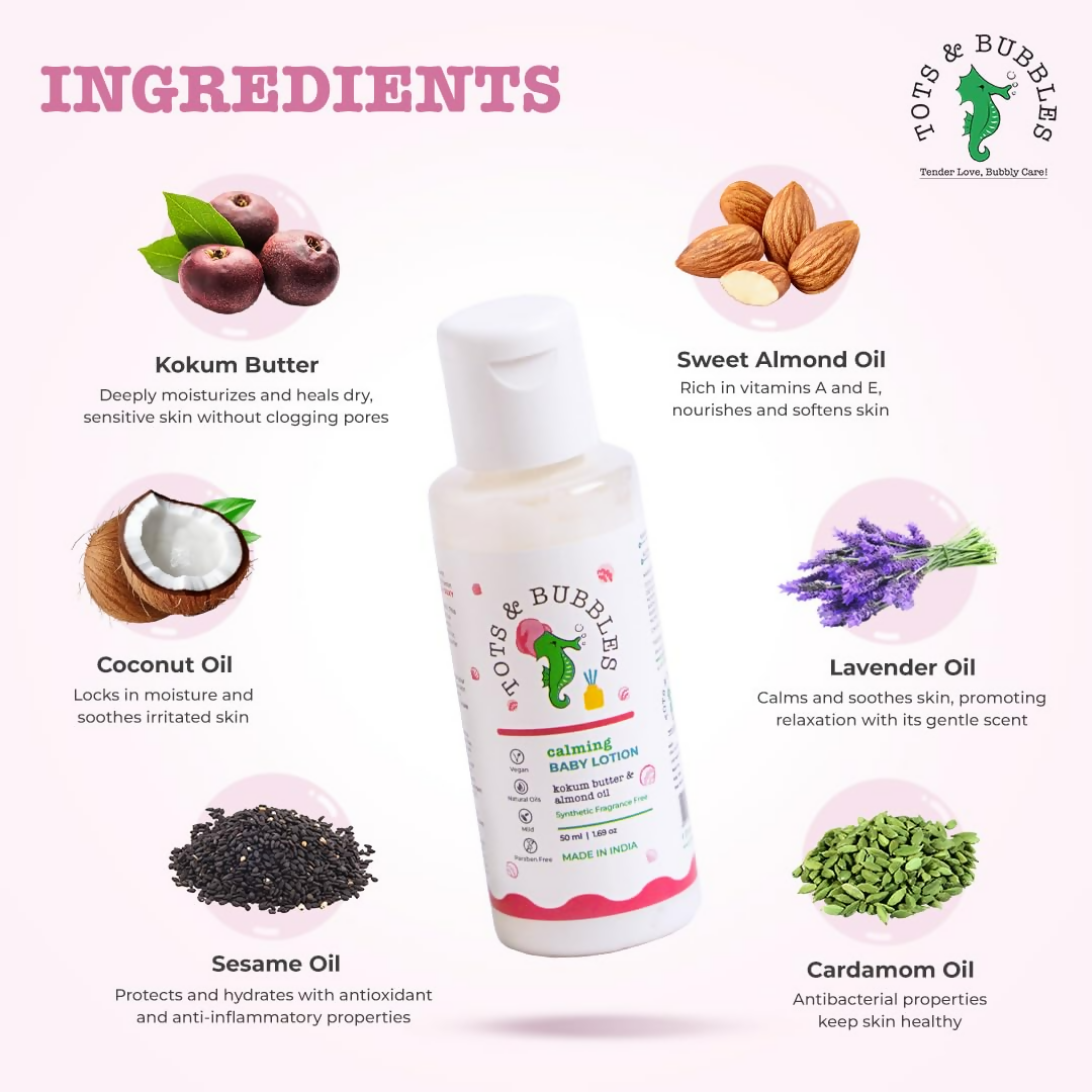 Tots & Bubbles Calming Baby Body Lotion with Kokum Butter & Sweet Almond Oil 