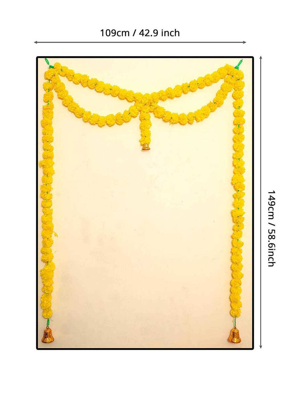 Tied Ribbons Yellow Hanging Marigold Garland Toran 