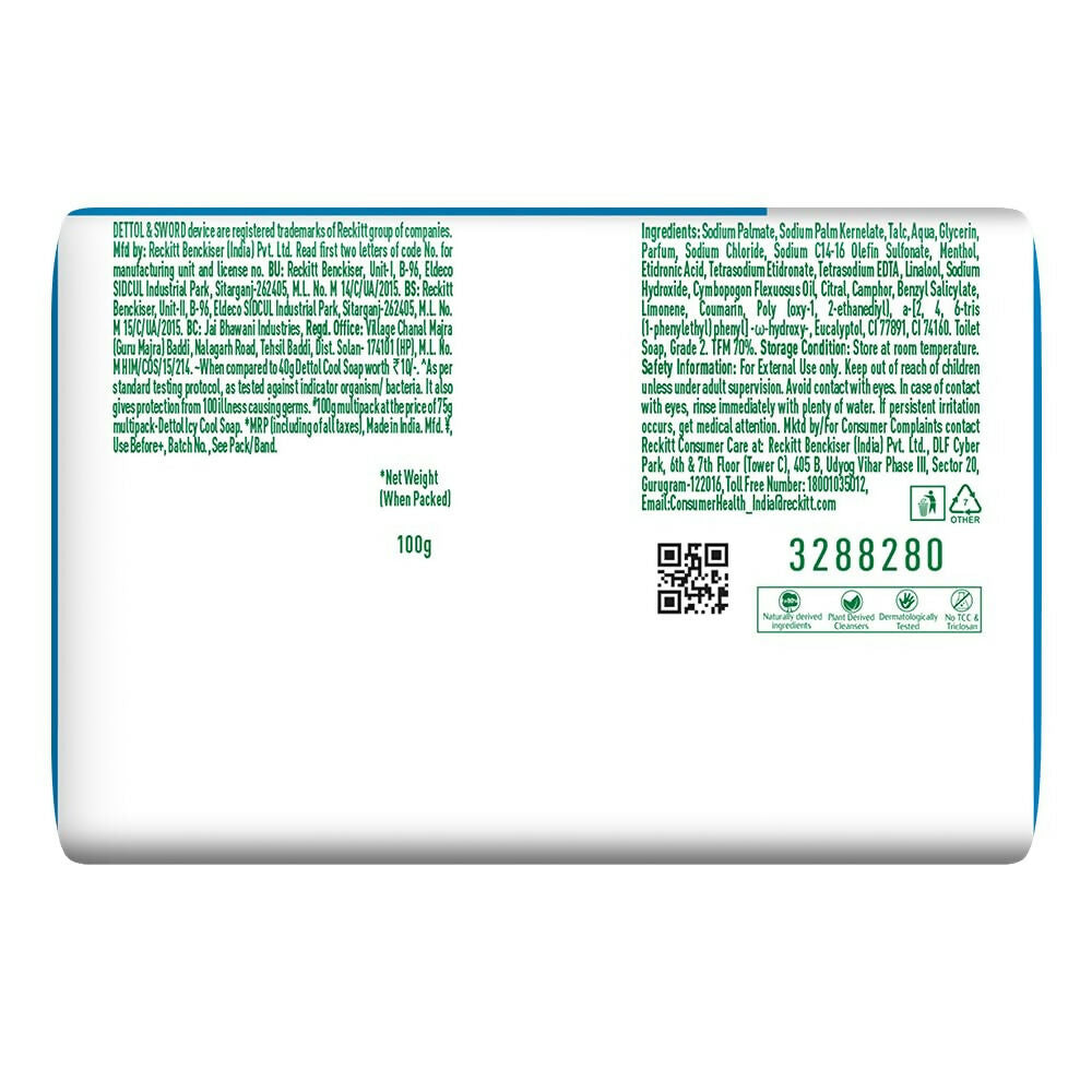 Dettol Icy Cool Bathing Soap Bar With 2x Menthol  Grab2Buy Dettol Grab2Buy