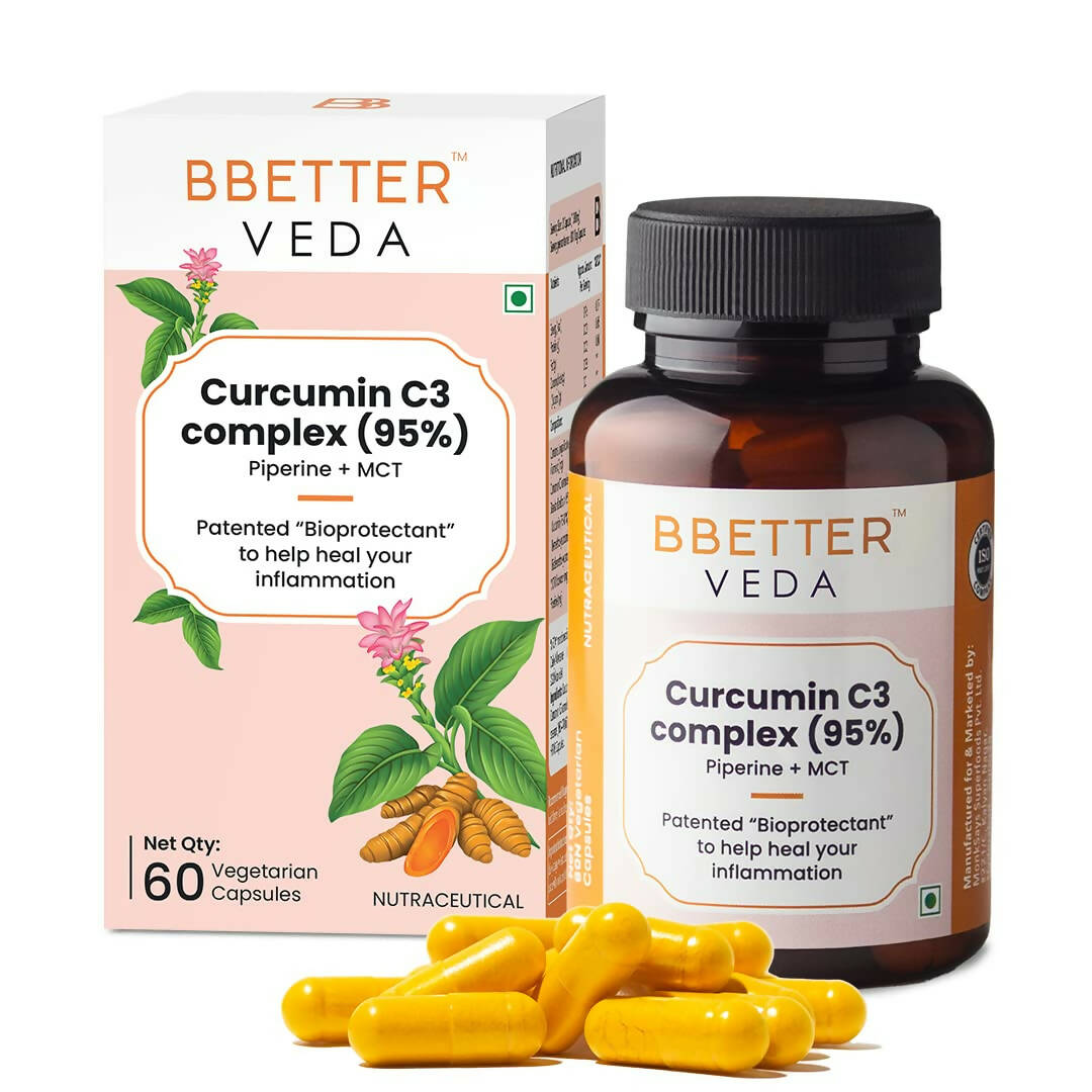 BBETTER Veda Curcumin C3 Complex (95%) Capsules with Piperine & MCT - Grab2buy