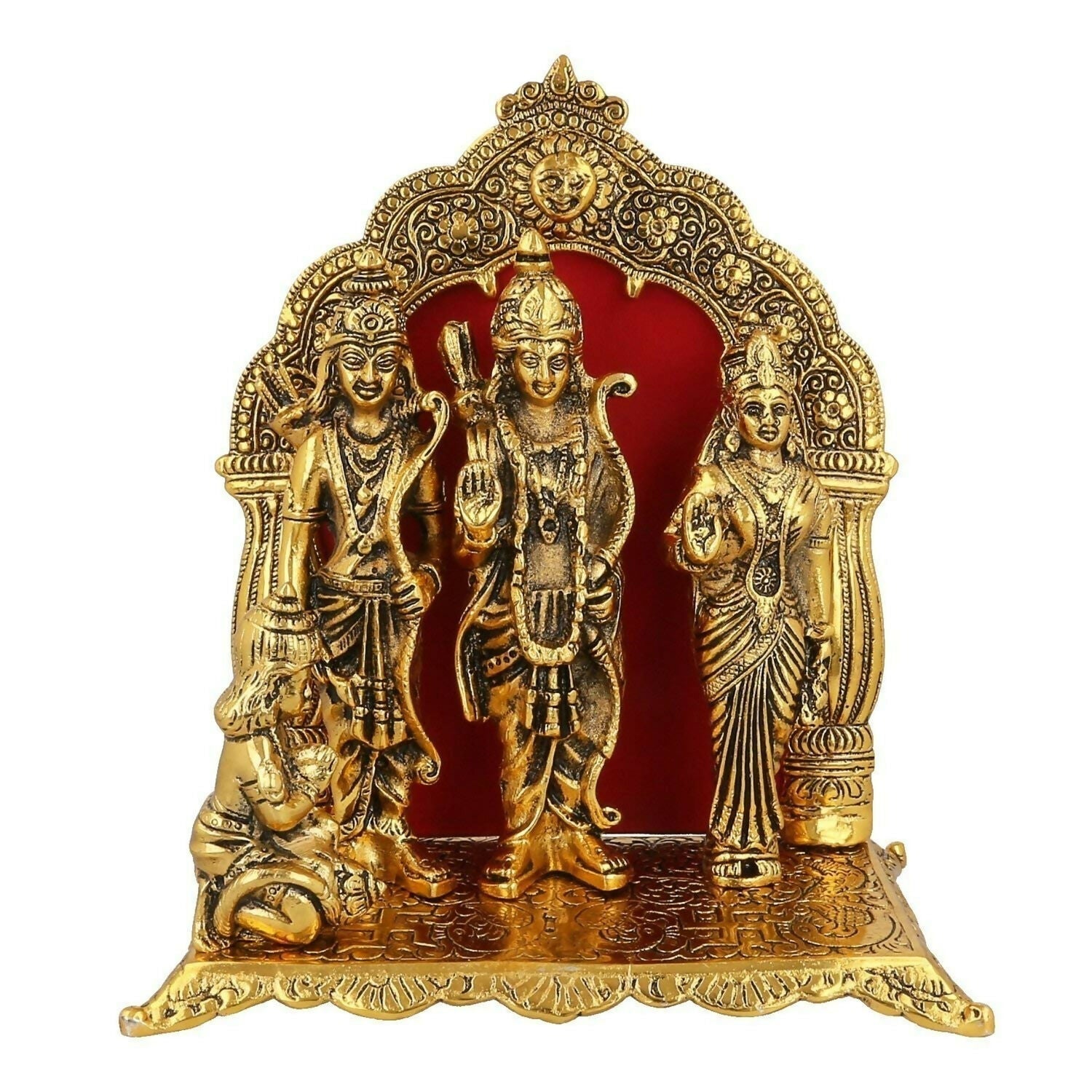 Lavanaya Brands - Gold-Polished Ram Darbar Murti 