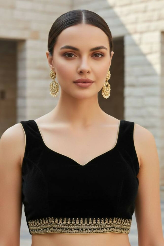 Joban Fashion Black Soft twill Net Party Wear Sarees